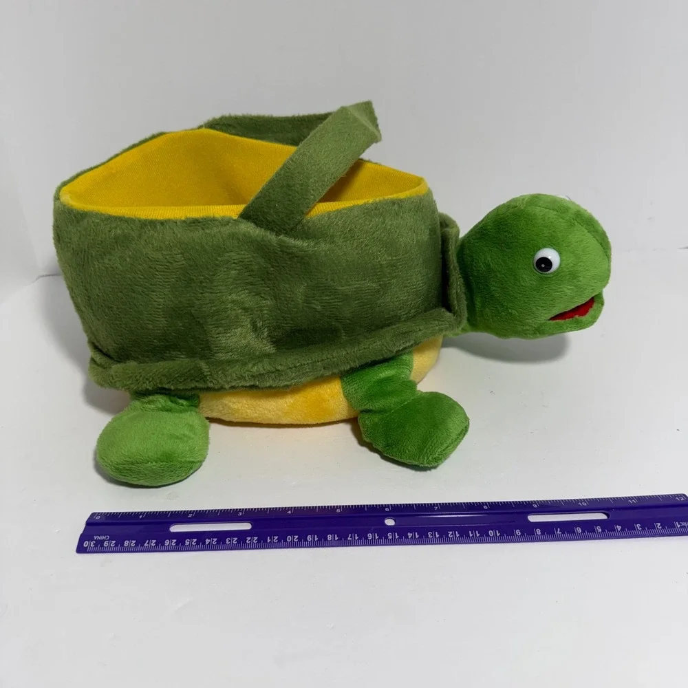 Dan Dee Collector's Choice Plush Turtle Basket Green Yellow Easter Halloween